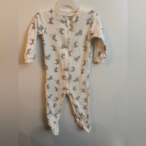 George Cream Footed One-Piece with Gray and Tan Bunny Print 18-24 months